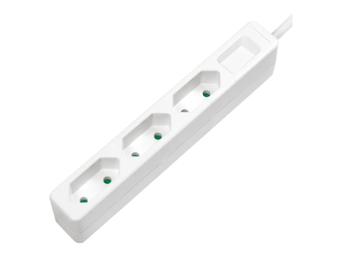 LogiLink - Slim - Steckdosenleiste - Wechselstrom 250 V - 1700 Watt - Ausgangsanschlüsse: 3 (3 x Eurostecker) - 1.5 m Schnur - weiß