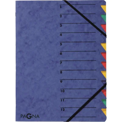 PAGNA Ordnungsmappe EASY 24131-02 DIN A4 12Fächer Pressspan blau
