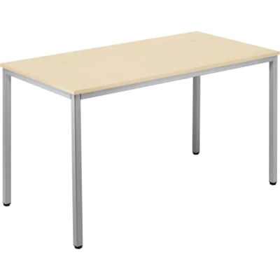 Konferenztisch 1.400x700mm Gestell alusilber Platte ahorn