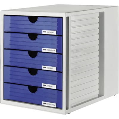 HAN Schubladenbox Systembox 1450-14 DIN C4 5Schubfächer bl HAN Schubladenbox Systembox 1450-14 DIN C4 5Schubfächer bl
