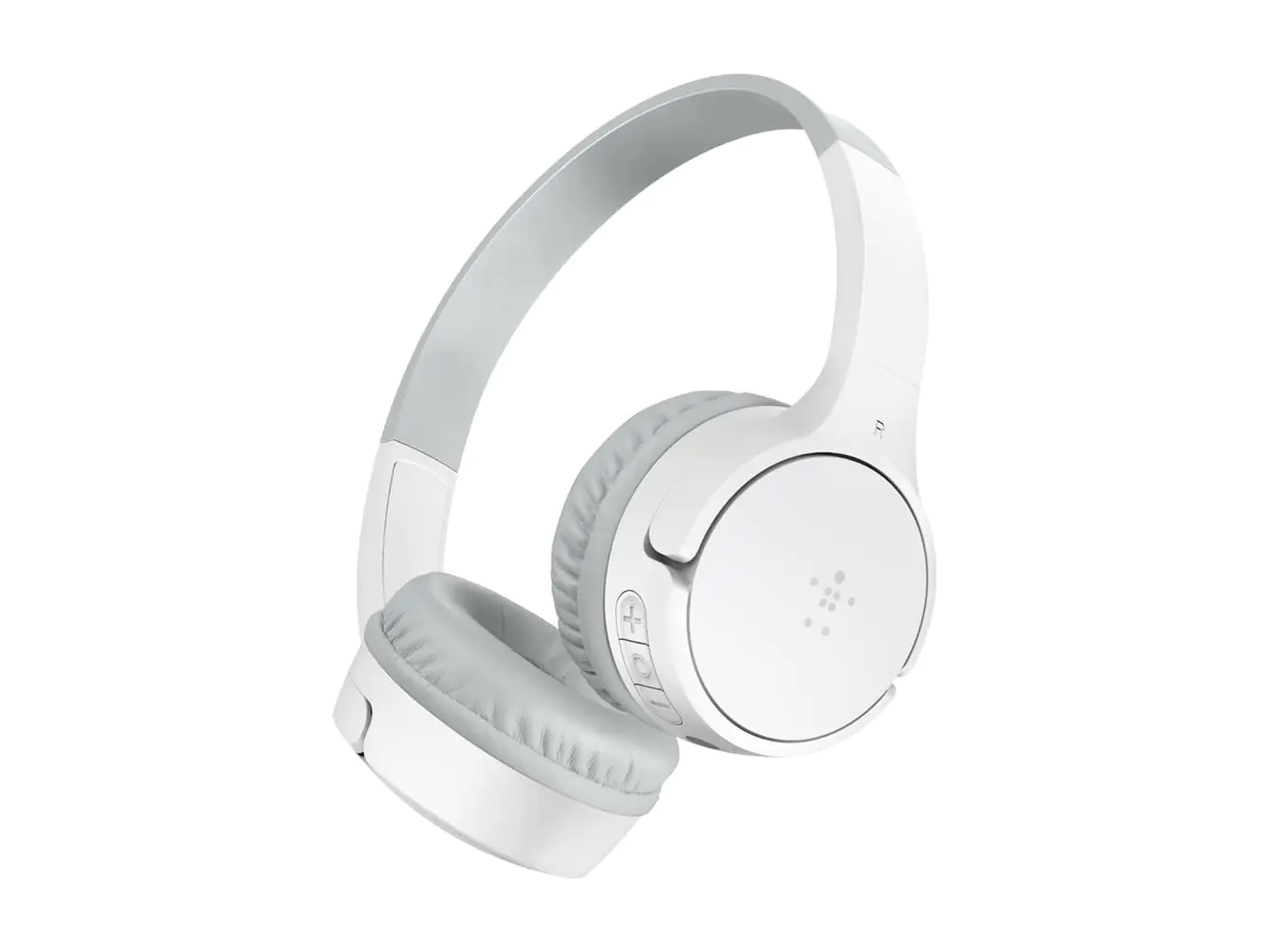 Belkin SoundForm Mini - Kopfhörer mit Mikrofon - On-Ear - Bluetooth - kabellos, kabelgebunden - 3,5 mm Stecker - weiß