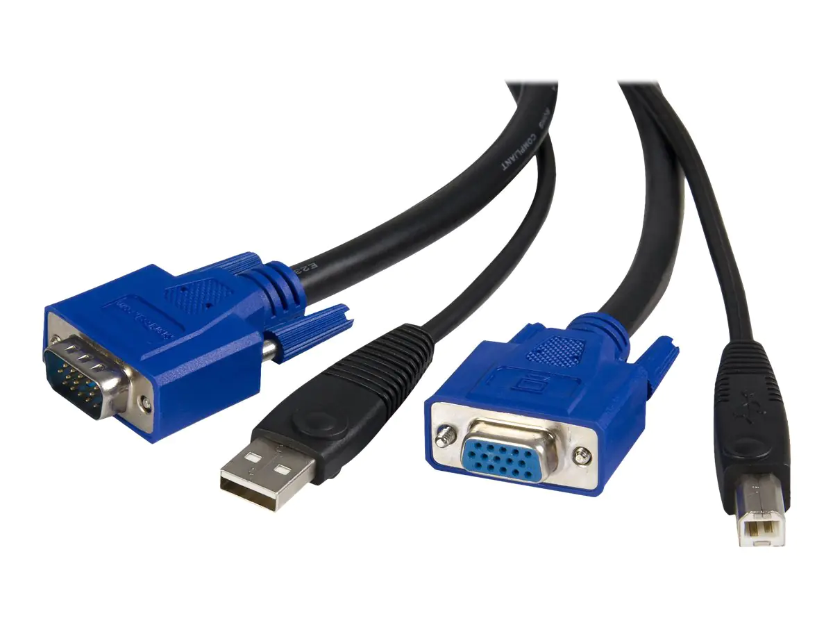 StarTech KVM Kabel USB VGA für KVM Switch 1,8m - Kabelsatz für KVM Umschalter 2x USB A/B Stecker 2x VGA Stecker- Octopuskabel - Tastatur- / Video- / Maus- / USB-Kabel - HD-15 (VGA), USB Typ B (M) zu USB, HD-15 (VGA) - 1.8 m - für P/N: RKCOND17HD, SV231USB StarTech KVM Kabel USB VGA für KVM Switch 1,8m - Kabelsatz für KVM Umschalter 2x USB A/B Stecker 2x VGA Stecker- Octopuskabel - Tastatur- / Video- / Maus- / USB-Kabel - HD-15 (VGA), USB Typ B (M) zu USB, HD-15 (VGA) - 1.8 m - für P/N: RKCOND17HD, SV231USB