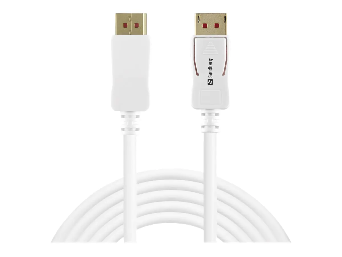 Sandberg - DisplayPort-Kabel - DisplayPort (M) zu DisplayPort (M) - DisplayPort 1.4 - 2 m - 8K Unterstützung - weiß