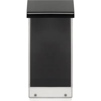 Deflecto® Prospektbox Außenbereich 12,5 x 28,4 x 7,3 cm (B x H x T) Polymethylmethacrylat transparent Farbe des Deckels: schwarz