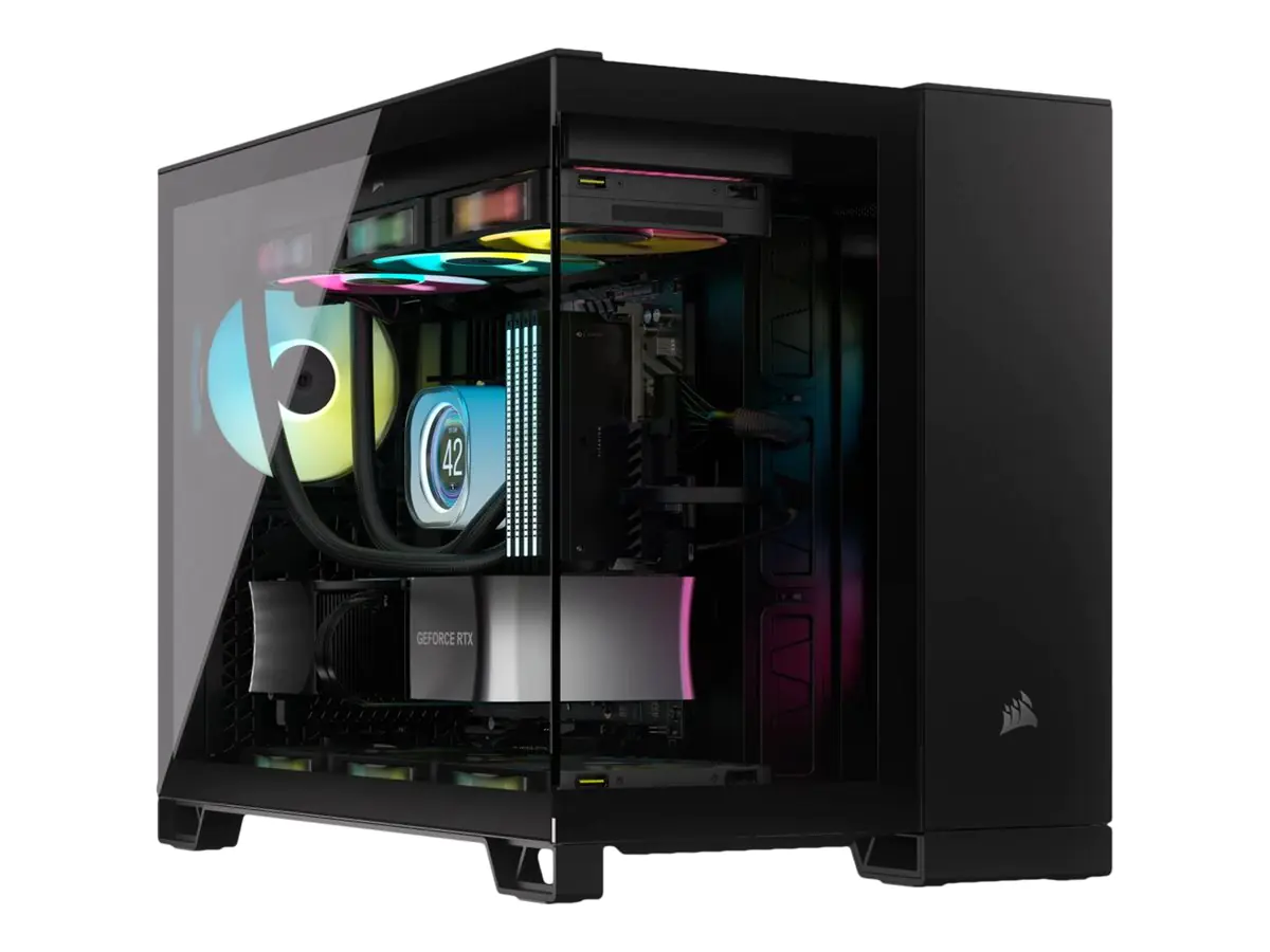 CORSAIR 2500X - Mid tower - micro ATX - Seitenteil mit Fenster (gehärtetes Glas) - keine Spannungsversorgung (ATX) - Schwarz - USB/Audio