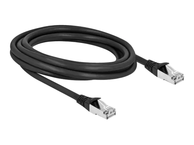 Delock - Patch-Kabel - RJ-45 (M) zu RJ-45 (M) - 3 m - 6 mm - S/FTP - CAT 6a - im Freien - Schwarz