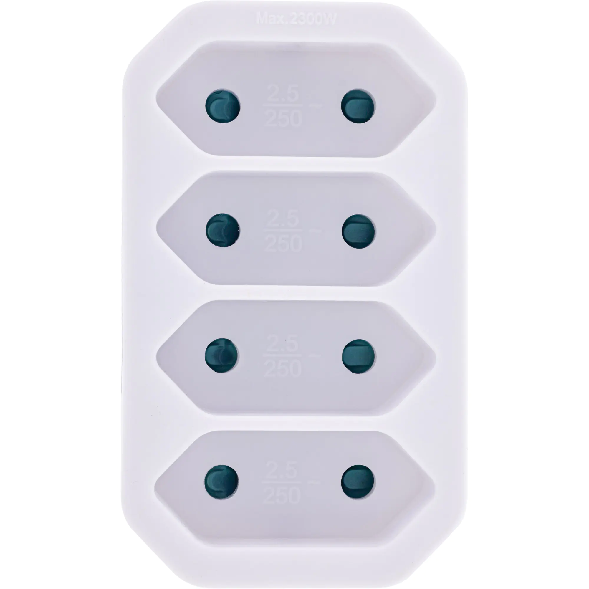 InLine Steckdosenadapter Schutzkontakt Stecker an 4x Eurobuchse weiß
