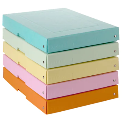 Falken Aufbewahrungsbox PureBox Pastell 24 x 4 x 32 cm (B x H x T) DIN A4 Pappe farbig sortiert (freie Farbauswahl nicht möglich)