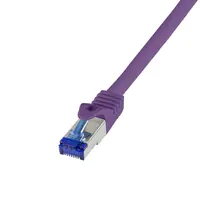LogiLink Professional Ultraflex - Patch-Kabel - RJ-45 (M) zu RJ-45 (M) - 3 m - 6 mm - S/FTP - CAT 7 (Kabel) / CAT 6a (Anschlüsse) - halogenfrei, geformt, ohne Haken - lila, RAL 4005