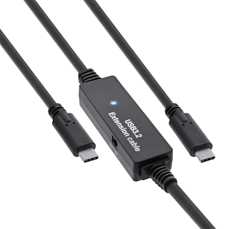 InLine USB 3.2 Gen.1 Aktiv-Kabel - USB-C Stecker an USB-C Stecker - schwarz - 5m 35670C