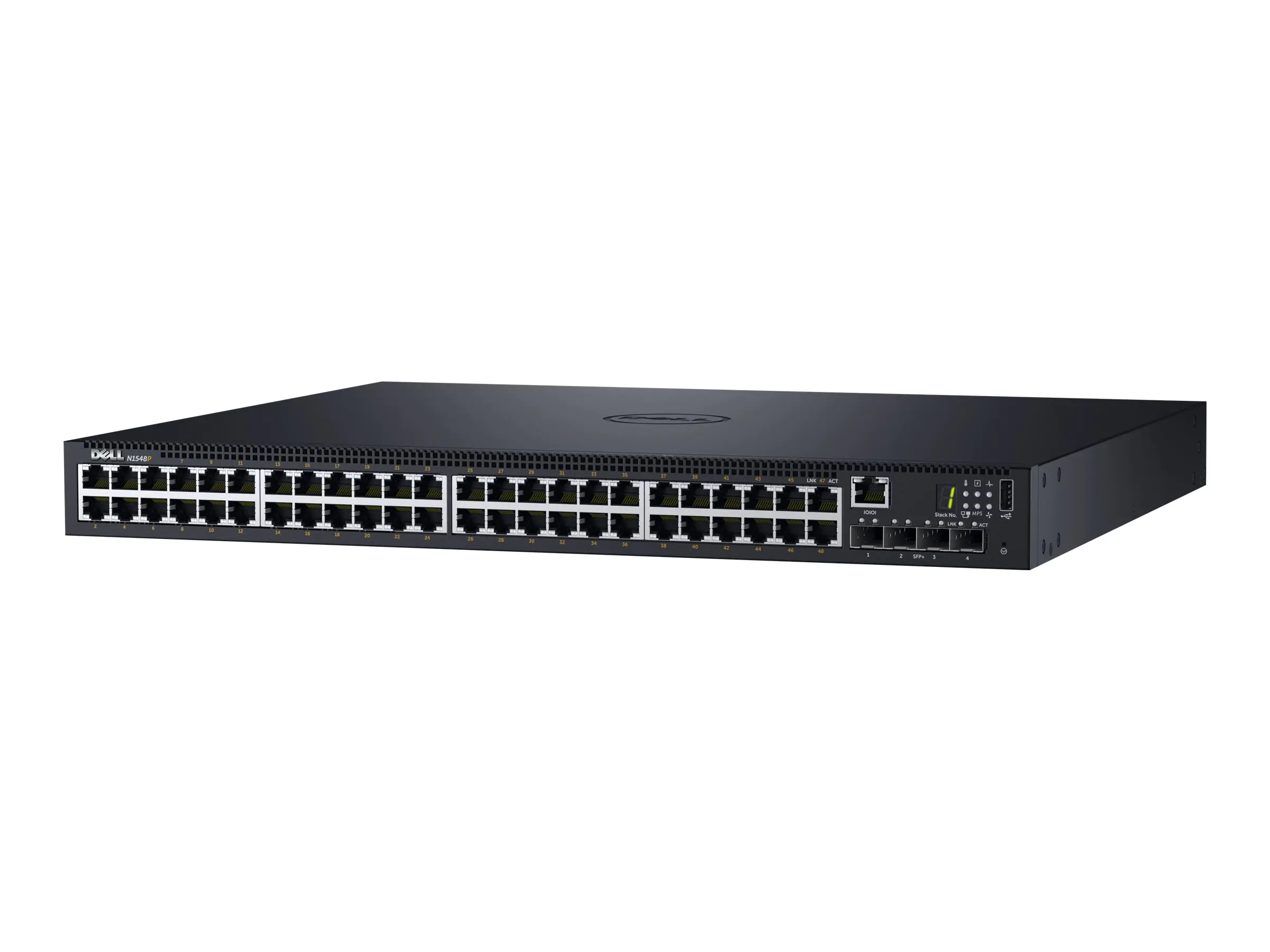 Dell Networking N1548P - Switch - L2+ - managed - 48 x 10/100/1000 + 4 x 10 Gigabit SFP+ - Luftstrom von vorne nach hinten - an Rack montierbar - PoE+ (30.8 W)