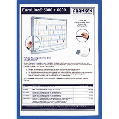 Franken Dokumentenhalter Frame lt X-tra Line ITSA5M 03 DIN A5 blau