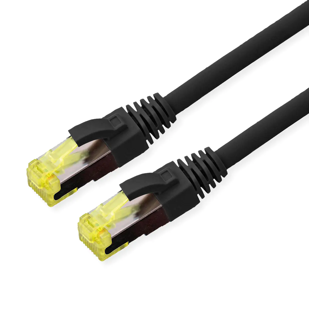 Roline - Patch-Kabel - RJ-45 (M) zu RJ-45 (M) - 2 m - SFTP, PiMF - CAT 6a - halogenfrei, im Freien, ohne Haken, verseilt - Schwarz Roline - Patch-Kabel - RJ-45 (M) zu RJ-45 (M) - 2 m - SFTP, PiMF - CAT 6a - halogenfrei, im Freien, ohne Haken, verseilt - Schwarz