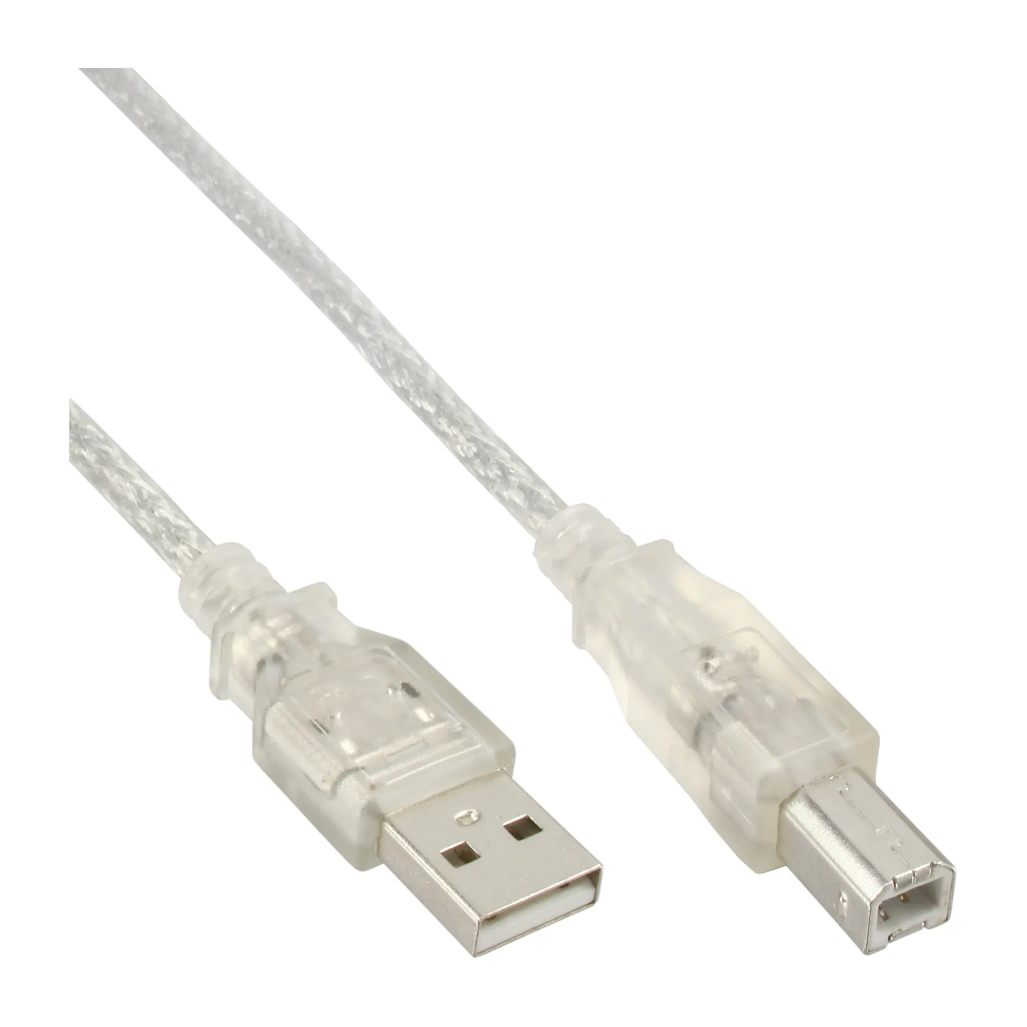 InLine - USB-Kabel - USB (M) zu USB Typ B (M) - 50 cm - Transparent White