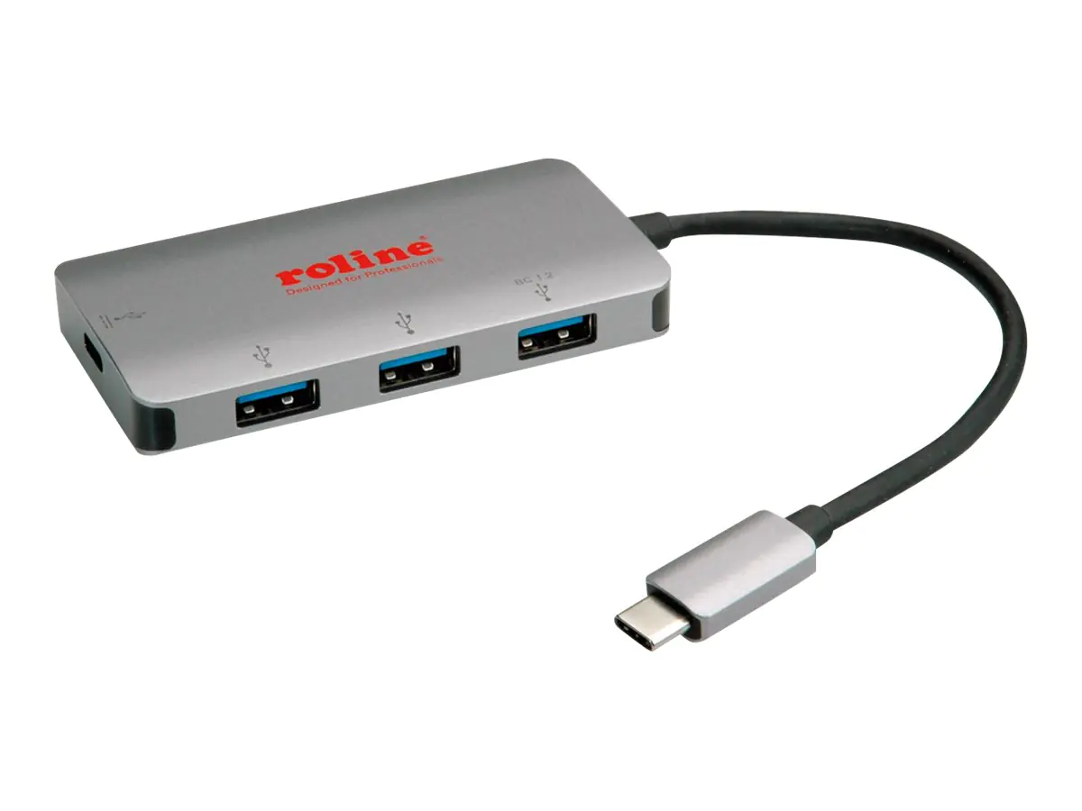 ROLINE - Hub - 3 x USB 3.1 Gen 1 + 1 x USB-C (Spannungsversorgung) - Desktop