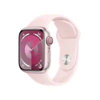 Apple Watch Series 9 (GPS + Cellular) - 41 mm - Pink Aluminum - intelligente Uhr mit Sportband - Flouroelastomer - Light Pink - Bandgröße: S/M - 64 GB - Wi-Fi, Bluetooth, UWB, LTE - 4G - 32.1 g