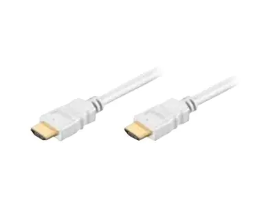 TECHly - HDMI-Kabel mit Ethernet - HDMI männlich zu HDMI männlich - 5 m - Dreifachisolierung - weiß - 4K Unterstützung