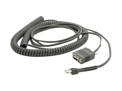 Zebra - Kabel seriell - DB-9, power DC jack zu RJ-45 (10-polig) (M) - 6.1 m - gewickelt - für Symbol DS4308, DS7708, DS9808, DS9908, LS2208; Zebra DS4608, DS7708, DS9808, DS9908