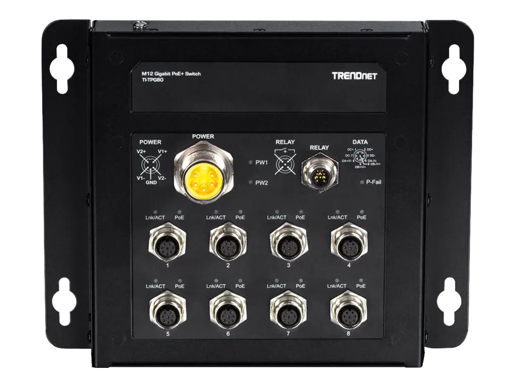 TRENDnet TI-TPG80 - Switch - unmanaged - 8 x 100/1000/10000 + 1 x Shared Gigabit SFP + 1 x SFP - wandmontierbar - Gleichstrom - TAA-konform