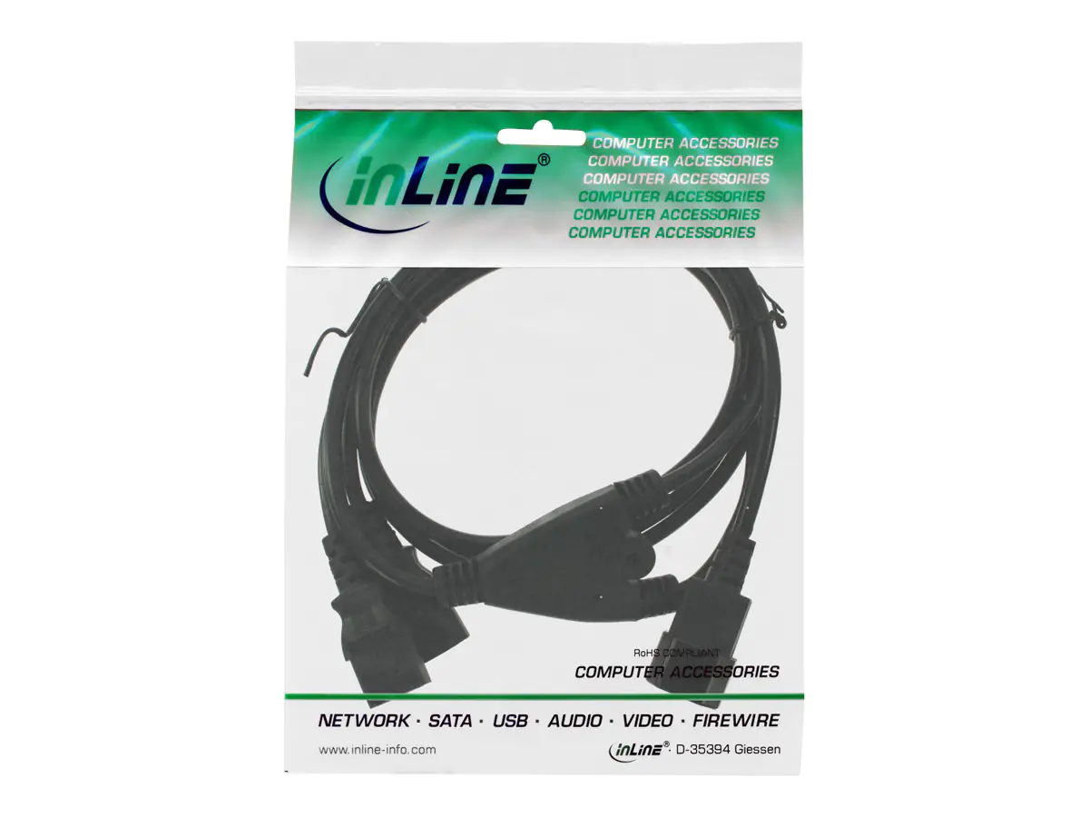 InLine Y-cable - Netzteil - interne Stromversorgung, 4-polig (M) zu interne Stromversorgung, 4-polig, 4-Pin-Mini-Stromversorgungsstecker (W) - 20 cm