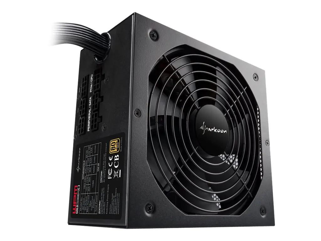 Sharkoon WPM Gold ZERO 650 - Netzteil (intern) - ATX12V 2.3 - 80 PLUS Gold - Wechselstrom 100-240 V - 650 Watt - aktive PFC - Schwarz