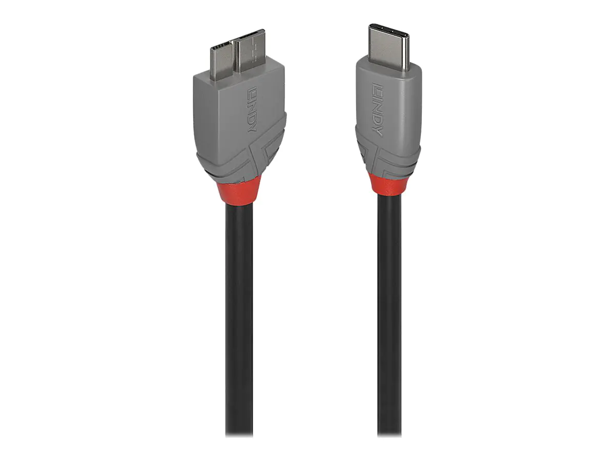 Lindy Anthra Line - USB-Kabel - 24 pin USB-C (M) zu Micro-USB Typ B (M) - USB 3.2 Gen 1 - 2 m - rund, bi-direktional - Schwarz