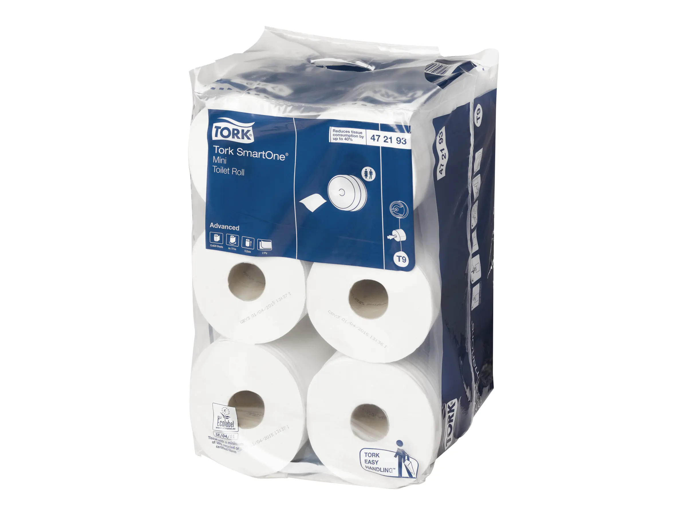 TORK Advanced SmartOne mini T9 - Toilettenpapier - 620 Blätter - Rolle - 111.6 m - weiß (Packung mit 12) 472193