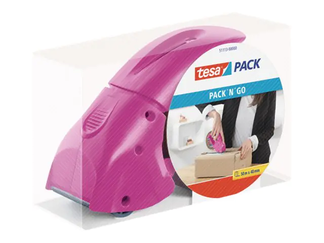 tesa Packbandabroller Pack n Go 51113 pink