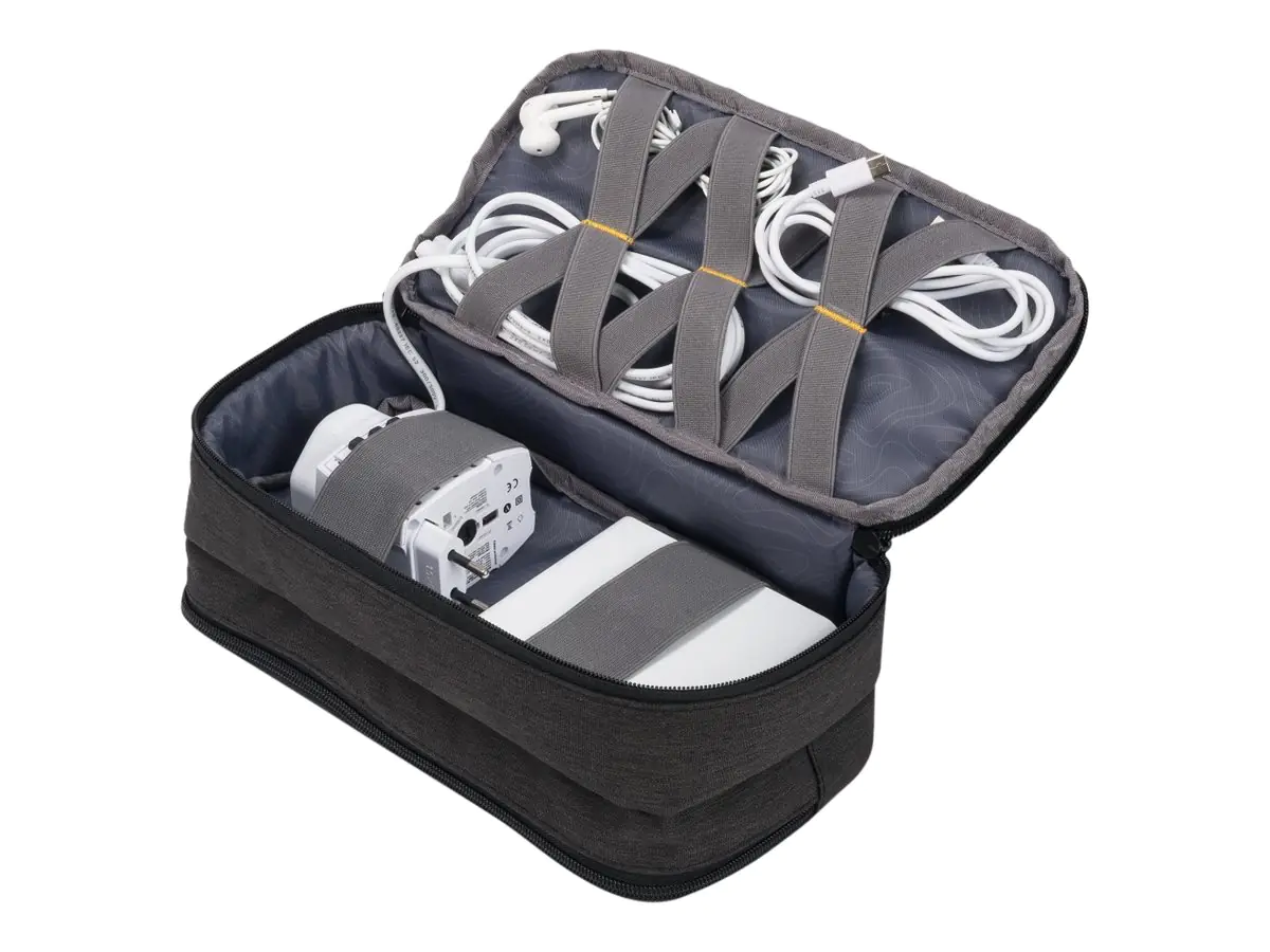 DICOTA Accessories Pouch STYLE - Tasche für Zubehör von Mobilgeräten - 600D Polyester - Schwarz