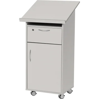 Stehpult Laudatus 600x1.200x525mm Schub Tür lichtgrau Stehpult Laudatus 600x1.200x525mm Schub Tür lichtgrau