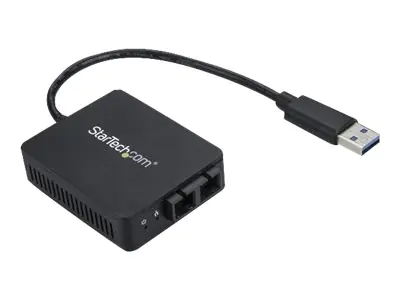 StarTech USB 3.0 auf LWL Konverter - Offener SFP - USB 3.0 Gigabit Ethernet Adapter - 1000BASE-SX SC - 550m MM - Windows / Mac / Linux - Netzwerkadapter - USB 3.0 - 1000Base-SX - 850 nm - Schwarz