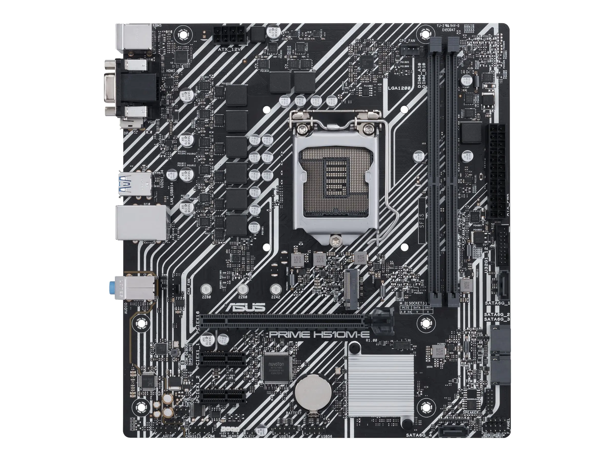ASUS PRIME H510M-E - Motherboard - micro ATX - LGA1200-Sockel - H510 Chipsatz - USB 3.2 Gen 1 - Gigabit LAN - Onboard-Grafik (CPU erforderlich) - HD Audio (8-Kanal)