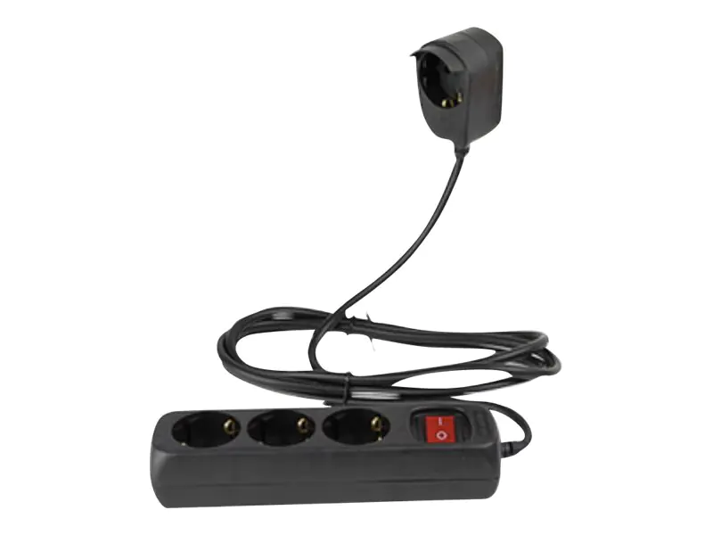 REV Powersplit - Steckdosenleiste - Wechselstrom 230 V - 3500 Watt - Ausgangsanschlüsse: 4 (4 x Stecker, 2-polig) - 5 m Schnur - Schwarz