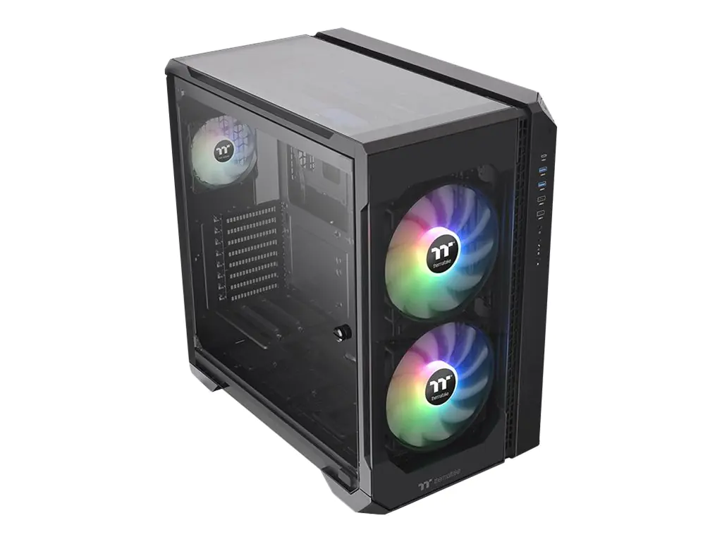 Thermaltake View 51 TG ARGB - ARGB Edition - Tower - ATX - Seitenteil mit Fenster (gehärtetes Glas) - keine Spannungsversorgung (PS/2) - Schwarz - USB/Audio