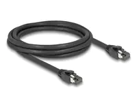 Delock - Netzwerkkabel - RJ-45 (M) zu RJ-45 (M) - 2 m - 7.5 mm - SFTP, PiMF - CAT 8.1 - halogenfrei, ohne Haken, bis zu 40 Gbps Datentransferrate - Schwarz