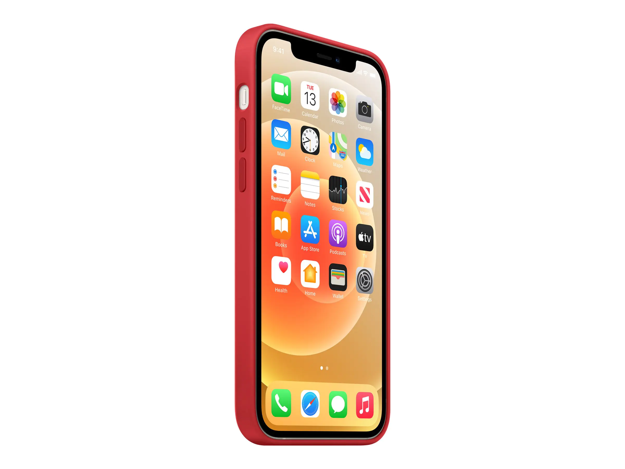 Apple - (PRODUCT) RED - hintere Abdeckung für Mobiltelefon - mit MagSafe - Silikon - Rot - für iPhone 12, 12 Pro