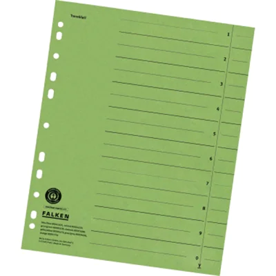 Falken Trennblatt DIN A4 Manilakarton grün schwarz 100 St./Pack.