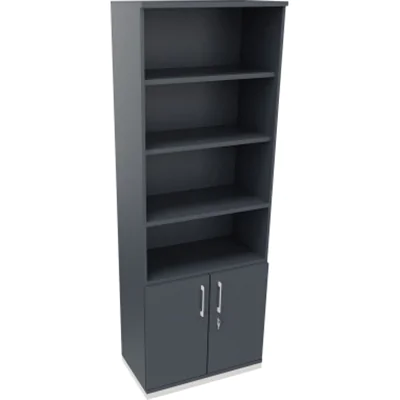 Kombischrank 2OH Tür 4OH Regal B800xT442xH2221mm ws/Lavagrau Kombischrank 2OH Tür 4OH Regal B800xT442xH2221mm ws/Lavagrau