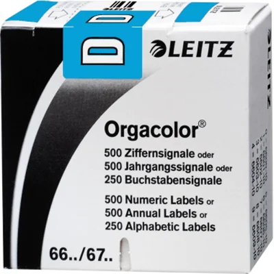 Leitz Buchstabensignal Orgacolor 66131000 D blau 250 St./Pack.