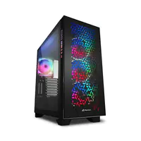 Sharkoon ELITE SHARK CA300H - Tower - PC - Schwarz - ATX - EATX - micro ATX - Mini-ITX - Gaming - Rot/Grün/Blau