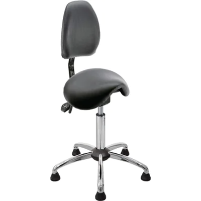 meychair Sitzhocker Assistant Basic Sattel Farbe der Sitzfläche: schwarz Farbe des Fußkreuzes: chrom