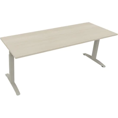 Schreibtisch Kufe Einzels. Quadrat B2000xT700xH650-850 si/Akazie hell Schreibtisch Kufe Einzels. Quadrat B2000xT700xH650-850 si/Akazie hell