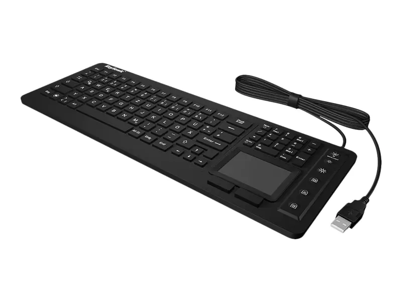 KeySonic KSK-6231INEL - Tastatur - mit Touchpad - hinterleuchtet - USB - Französisch - Schwarz