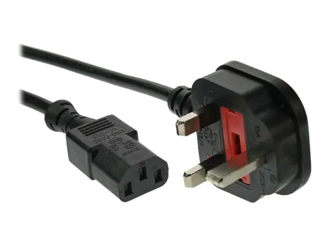 InLine - Stromkabel - BS 1363 (S) bis IEC 60320 C13 - 250 V - 3 m - Schwarz - Großbritannien und Nordirland
