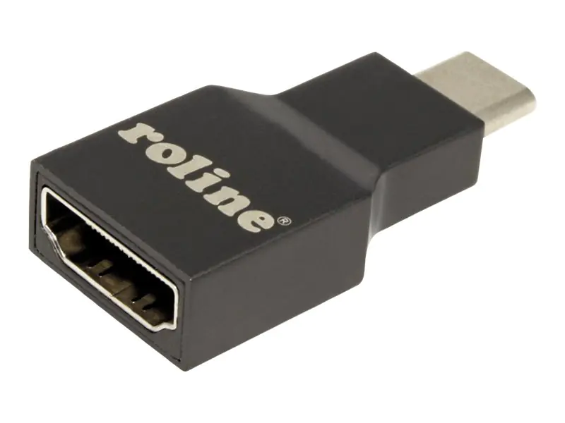 Roline - Videoadapter - 24 pin USB-C männlich zu HDMI weiblich - Schwarz - 4K Unterstützung Roline - Videoadapter - 24 pin USB-C männlich zu HDMI weiblich - Schwarz - 4K Unterstützung