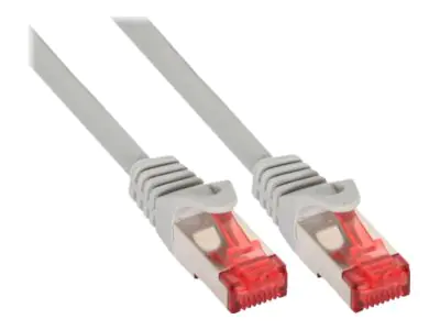 InLine - Patch-Kabel - RJ-45 (M) zu RJ-45 (M) - 30 m - SFTP, PiMF - CAT 6 - halogenfrei, geformt, ohne Haken - Grau