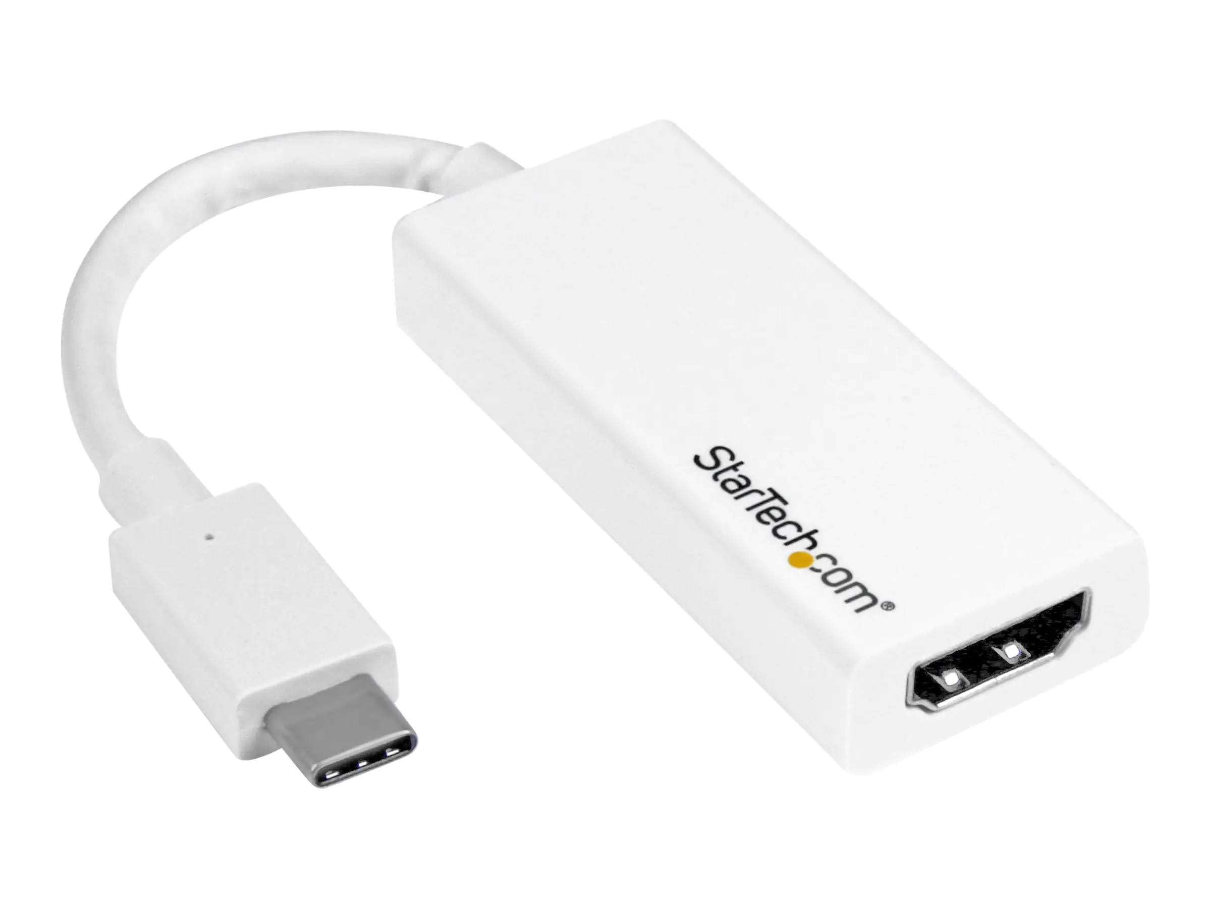 StarTech USB-C auf HDMI Adapter - Thunderbolt 3 kompatibel - Weiß - 4K 60Hz - Highspeed Videoschnittstellen-Converter - USB-C (M) bis HDMI (W) - 15 cm - weiß - 4K Unterstützung