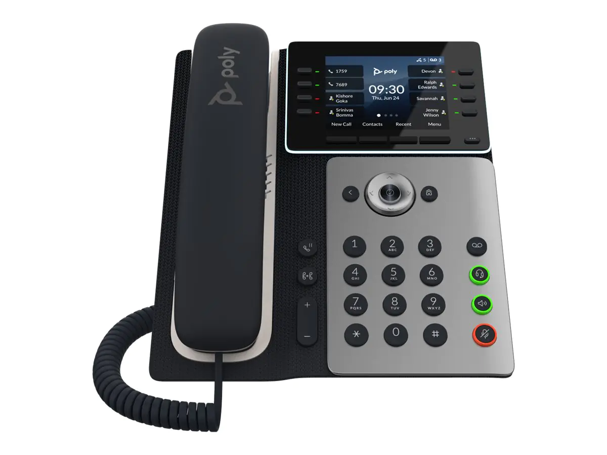 Poly Edge E350 - VoIP-Telefon mit Rufnummernanzeige/Anklopffunktion - dreiweg Anruffunktion - SIP, SDP - Mitternachtsblau, weiß Poly Edge E350 - VoIP-Telefon mit Rufnummernanzeige/Anklopffunktion - dreiweg Anruffunktion - SIP, SDP - Mitternachtsblau, weiß