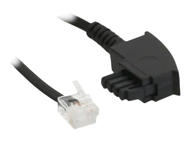 InLine - Telefonkabel - RJ-11 (M) zu TAE-F (M) - 50 cm - Schwarz