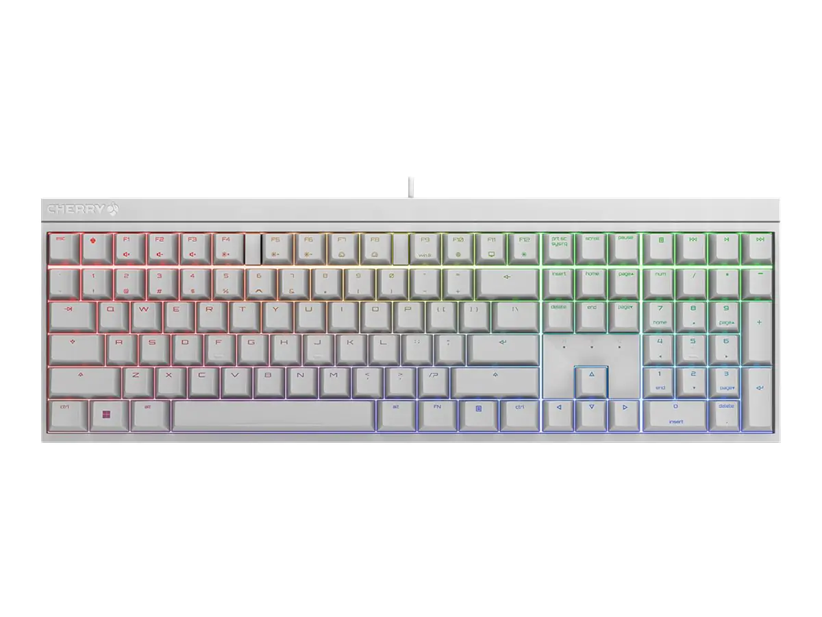 CHERRY MX 2.0S - Tastatur - Hintergrundbeleuchtung - USB - QWERTZ - Deutsch - Tastenschalter: CHERRY MX Black - weiß